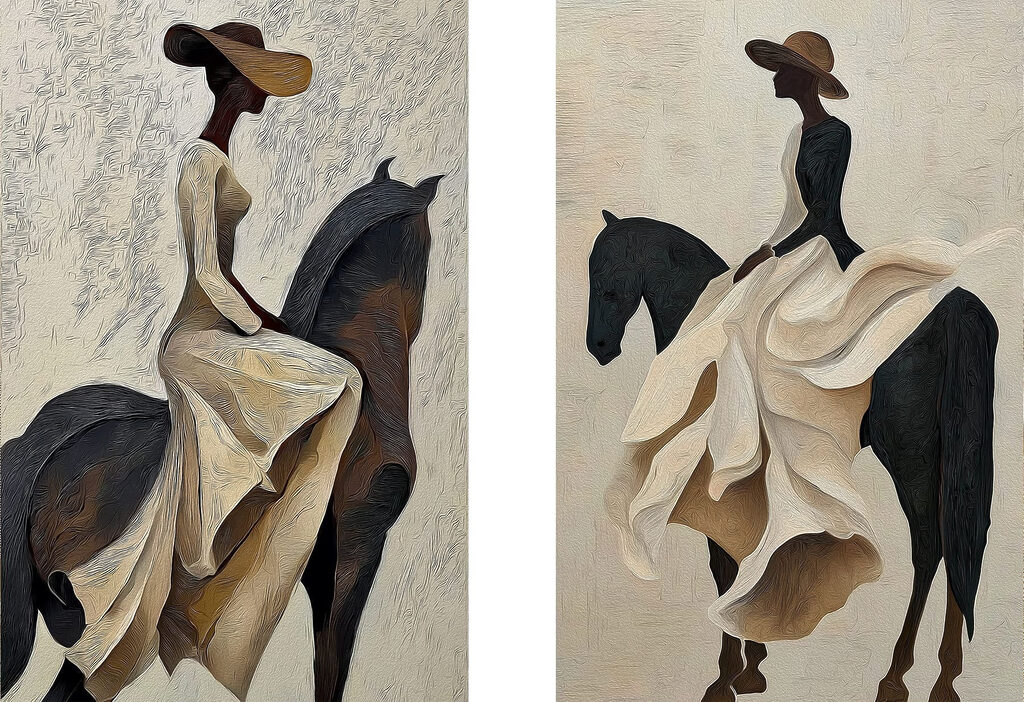 Woman riding a horse