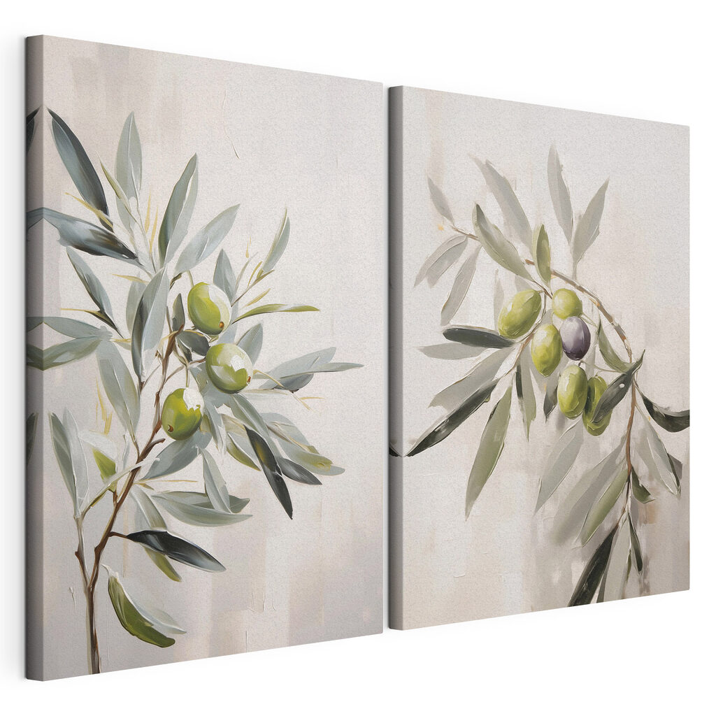 Painting of olives on a branch Painting of olives on a branch