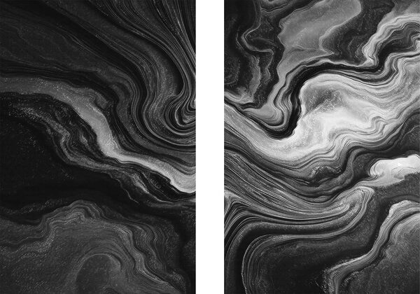 Black and white swirls