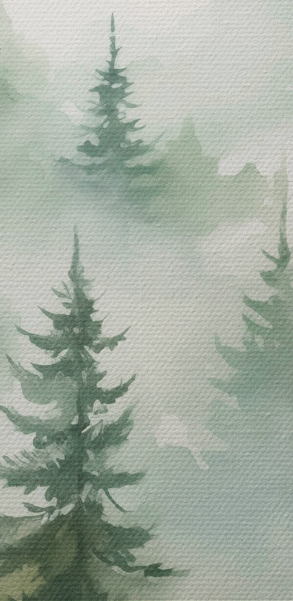 Painting of trees in the fog Painting of trees in the fog