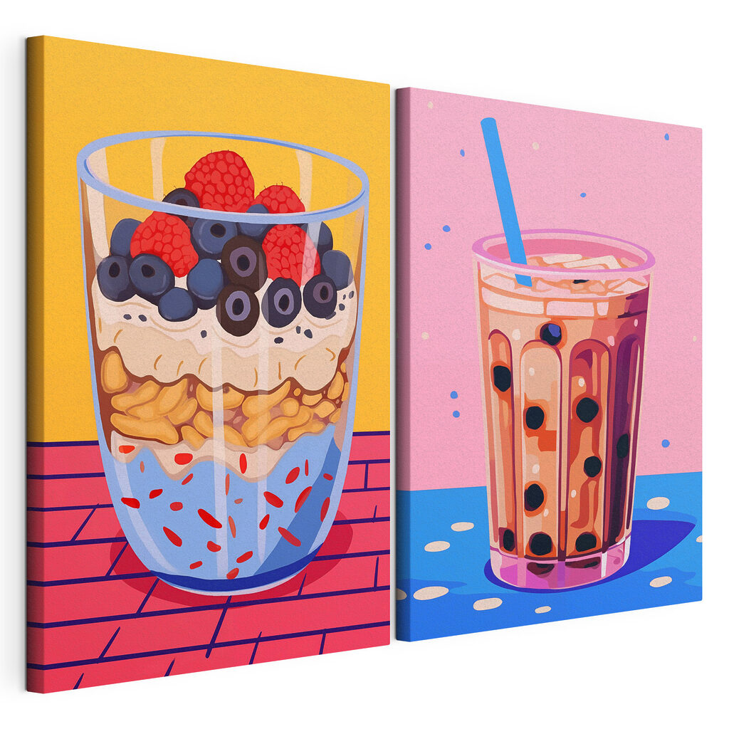Two cups of food Two cups of food