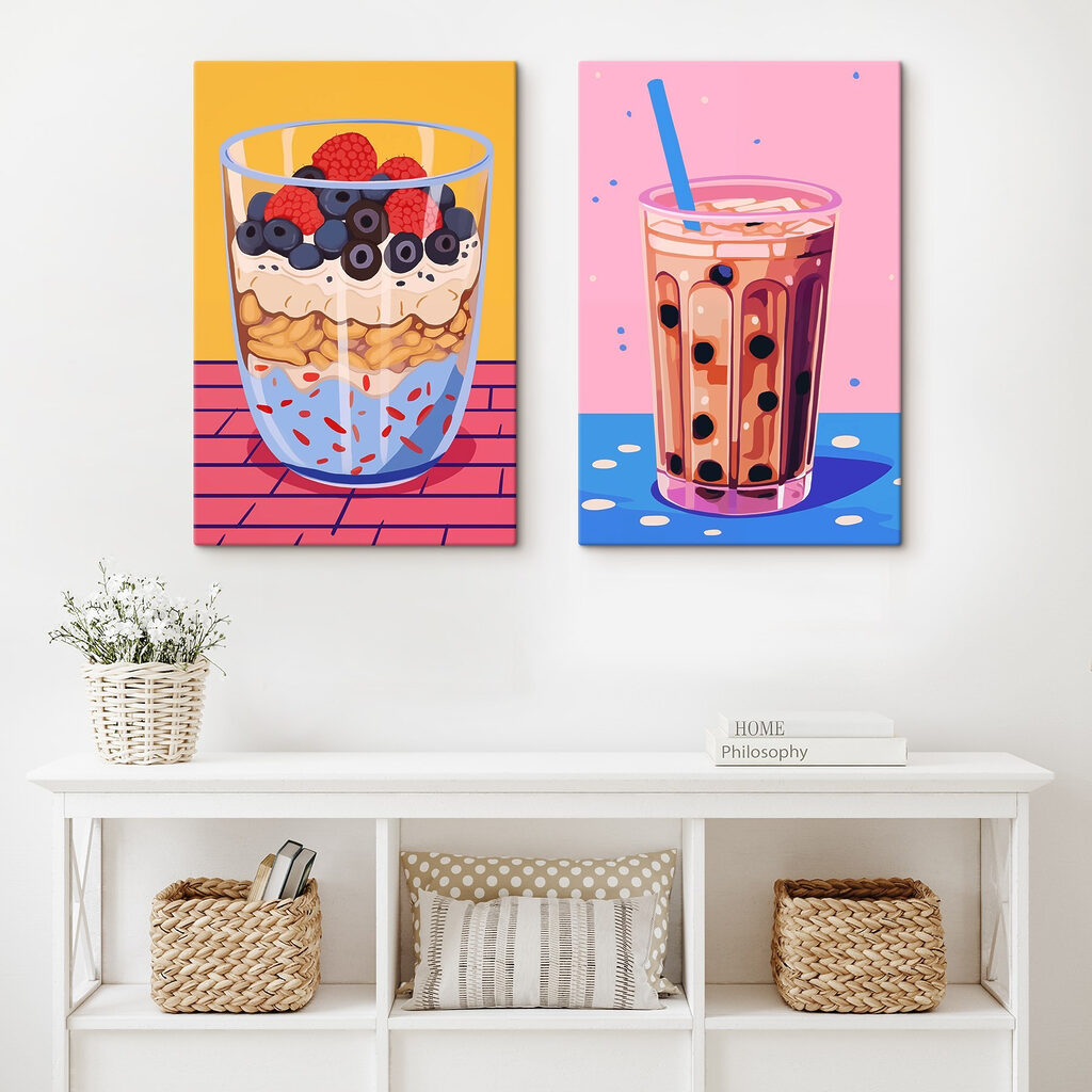 Two cups of food Two cups of food