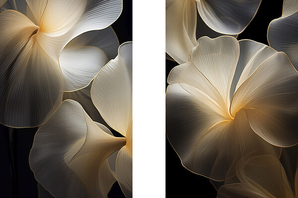 Delicate floral shapes in soft hues