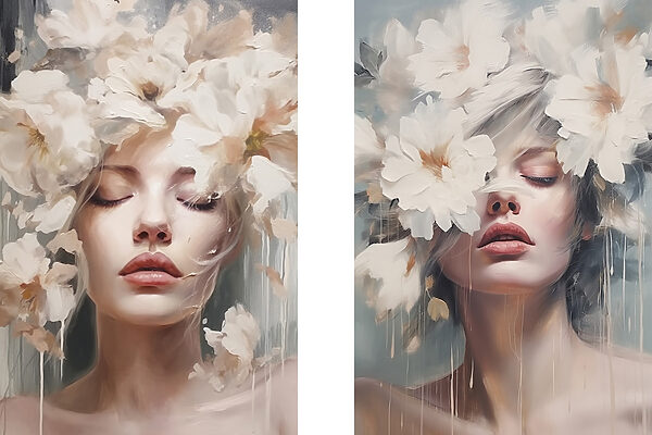Woman with flowers in her hair Woman with flowers in her hair