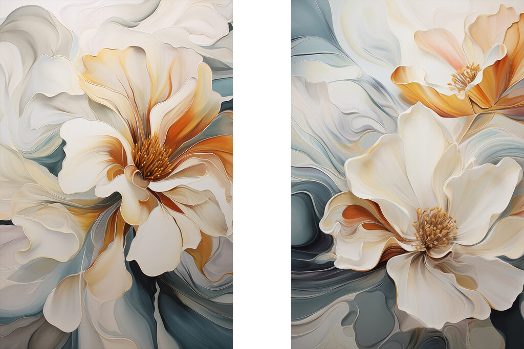 Flowing petals in soft hues