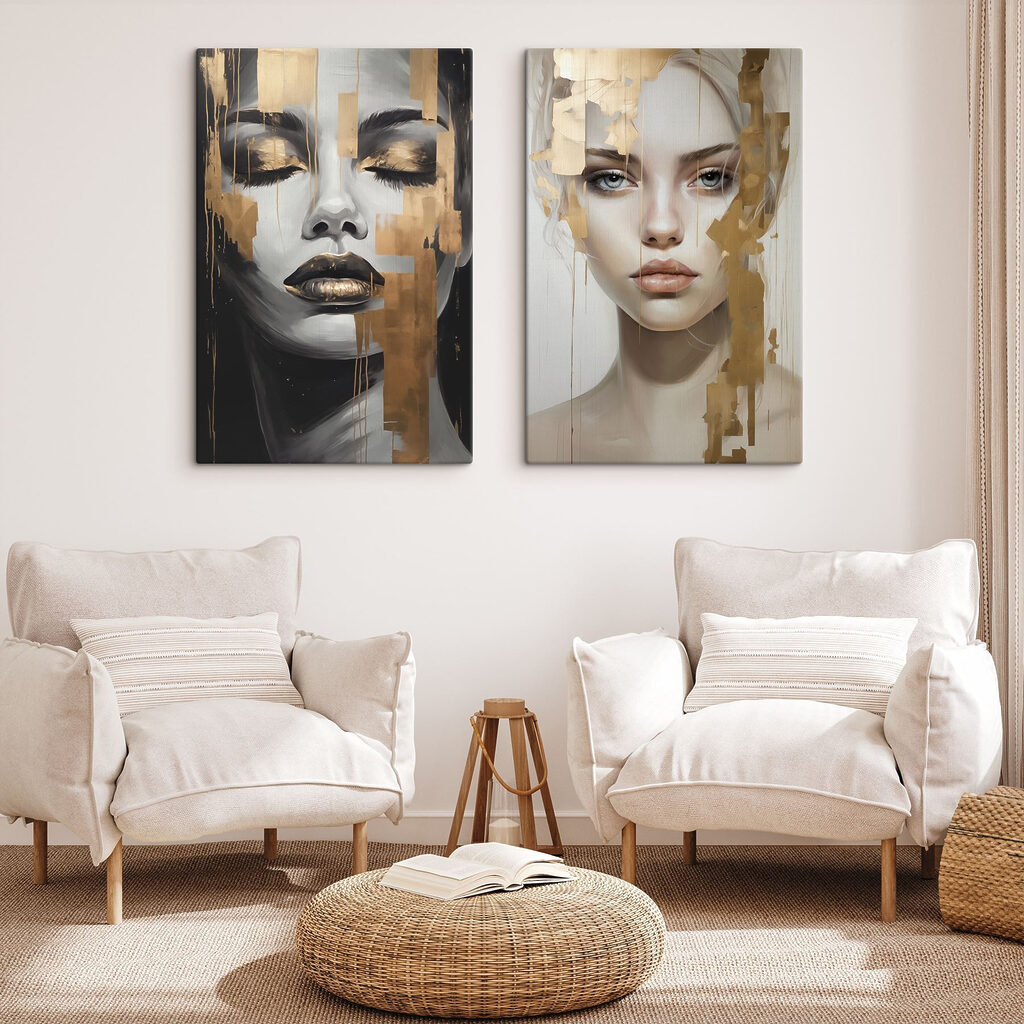 Two paintings of a woman Two paintings of a woman