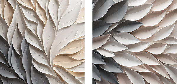 Flowing shapes in soft hues