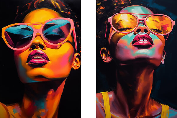 Woman with pink sunglasses Woman with pink sunglasses