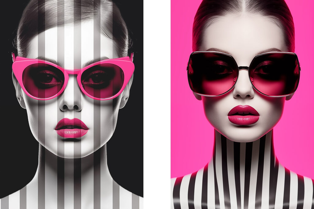 Woman with pink sunglasses Woman with pink sunglasses