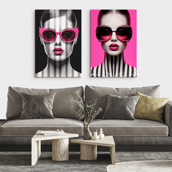 Woman with pink sunglasses Woman with pink sunglasses
