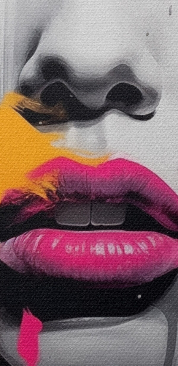 Collage of a woman's face with paint splatters Collage of a woman's face with paint splatters