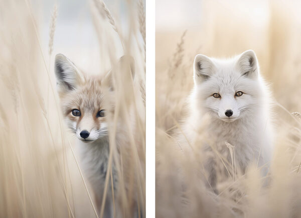 Collage of two foxes