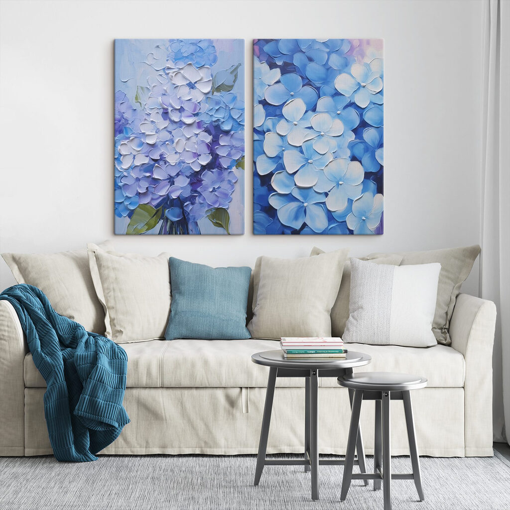 Painting of flowers on canvas Painting of flowers on canvas