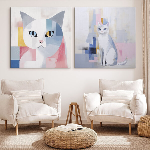 Two paintings of a cat Two paintings of a cat