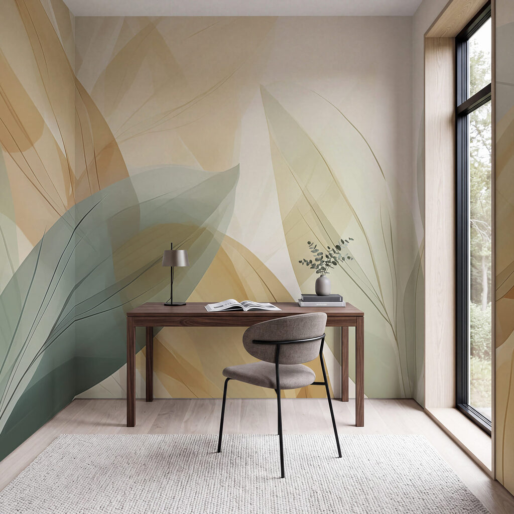 Priehľadné listy sa vlnia v jemných odtieňoch