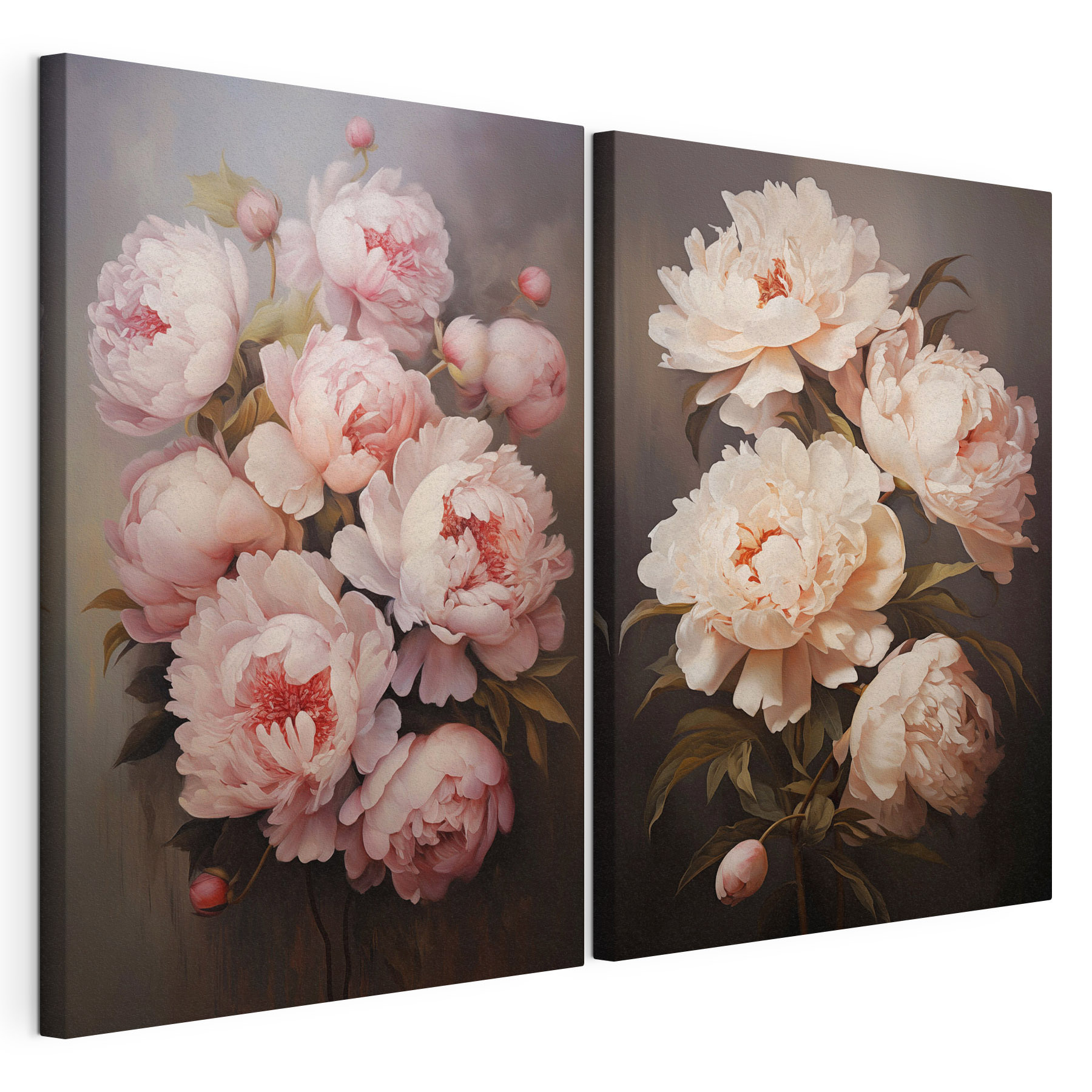 Painting of flowers on a black background