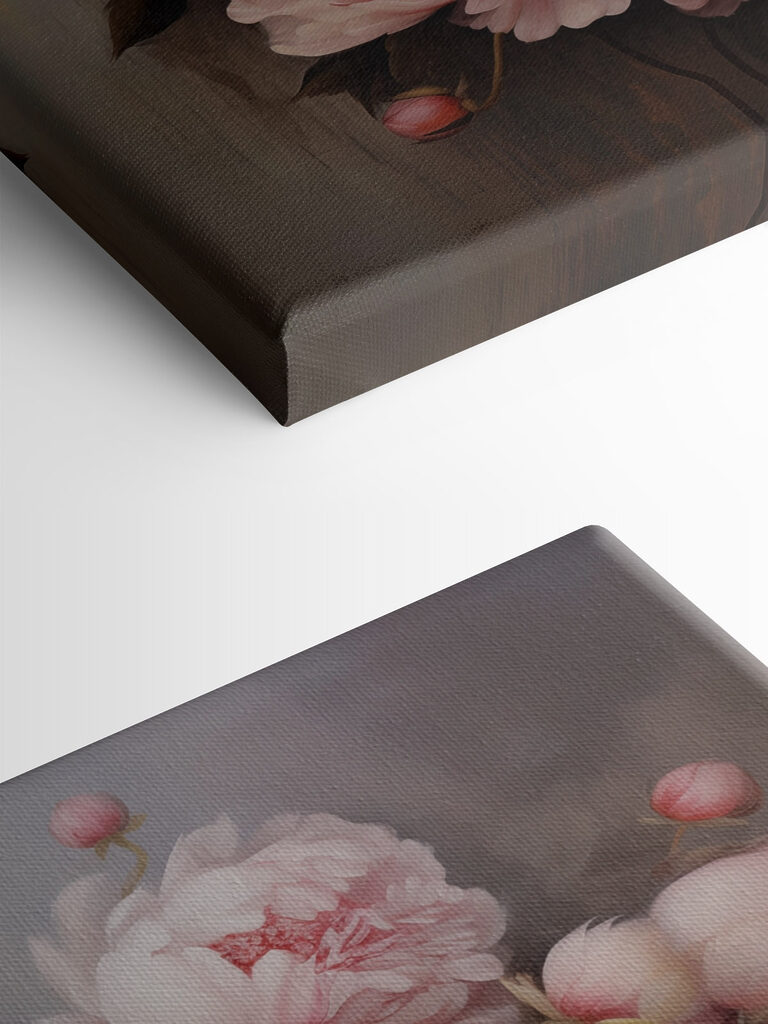 Painting of flowers on a black background