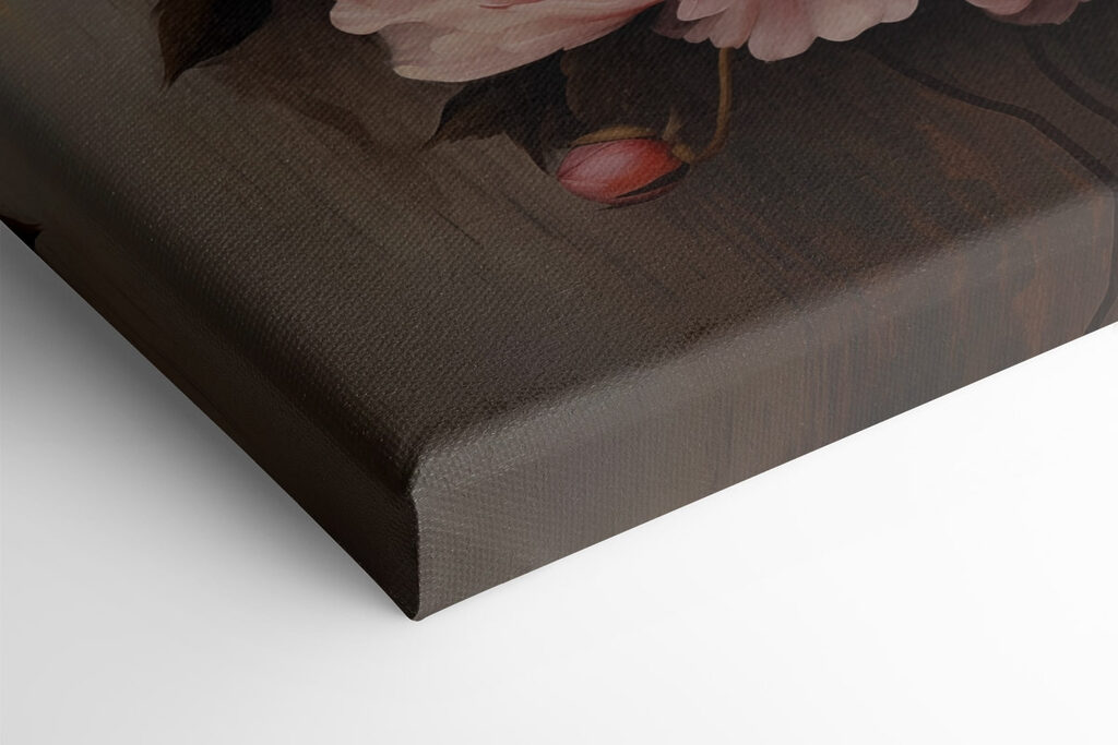 Painting of flowers on a black background