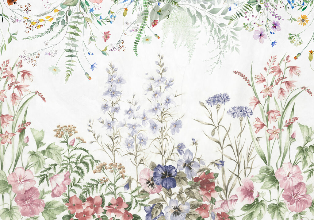 Painting of flowers and leaves Painting of flowers and leaves