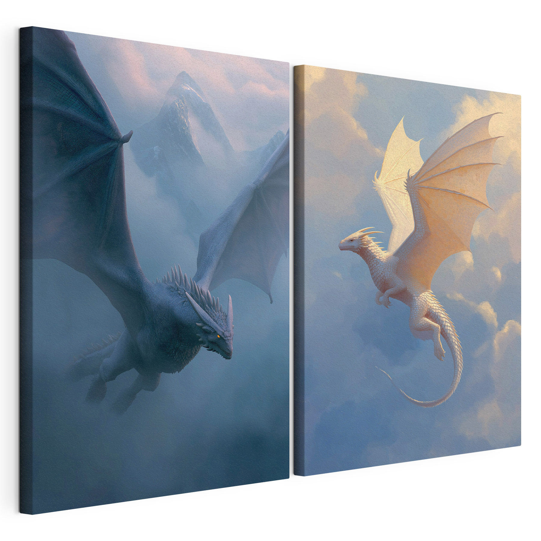 Collage of dragons flying in the sky Collage of dragons flying in the sky