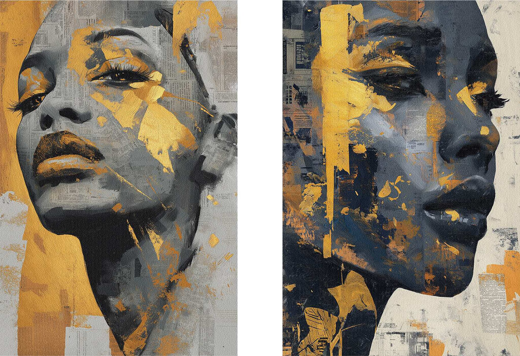 Collage of a woman's face Collage of a woman's face