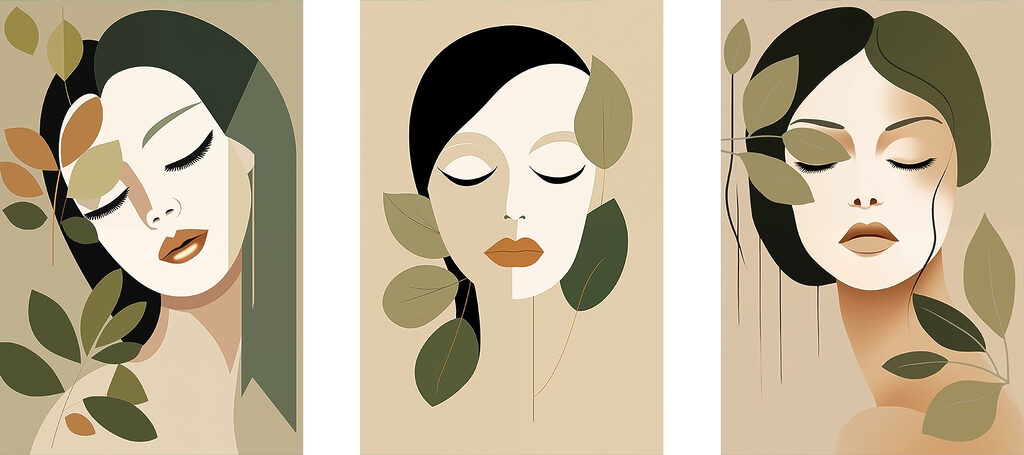Woman's face with leaves Woman's face with leaves