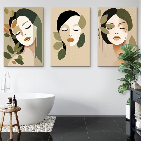 Woman's face with leaves Woman's face with leaves