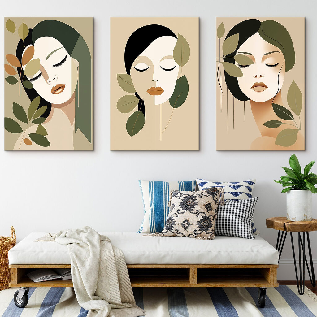 Woman's face with leaves Woman's face with leaves