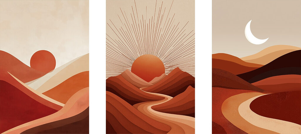 Group of mountains with sun and clouds Group of mountains with sun and clouds