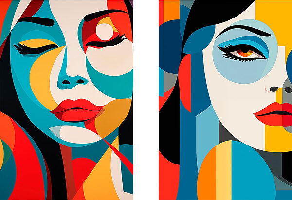 Collage of a woman's face