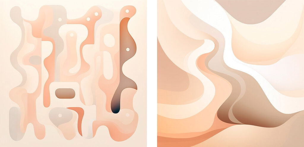 Soft curves in warm colors Soft curves in warm colors