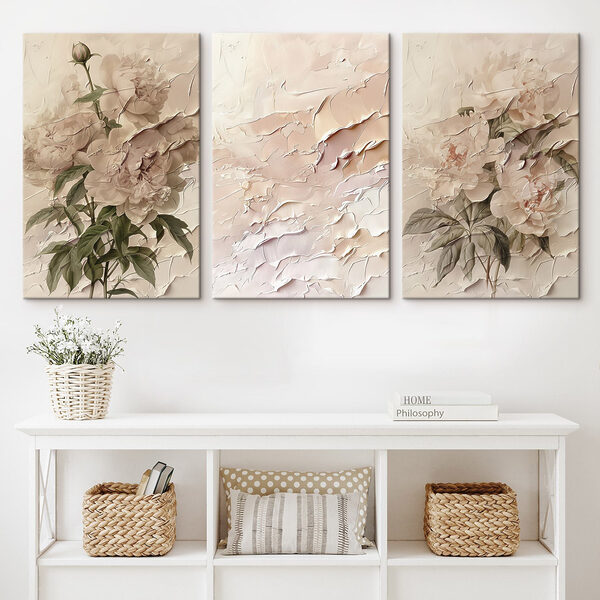 Painting of flowers on a wall