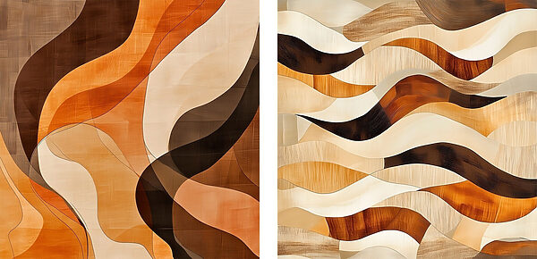 Flowing shapes in warm tones