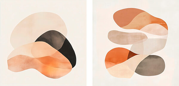 Soft shapes in warm hues