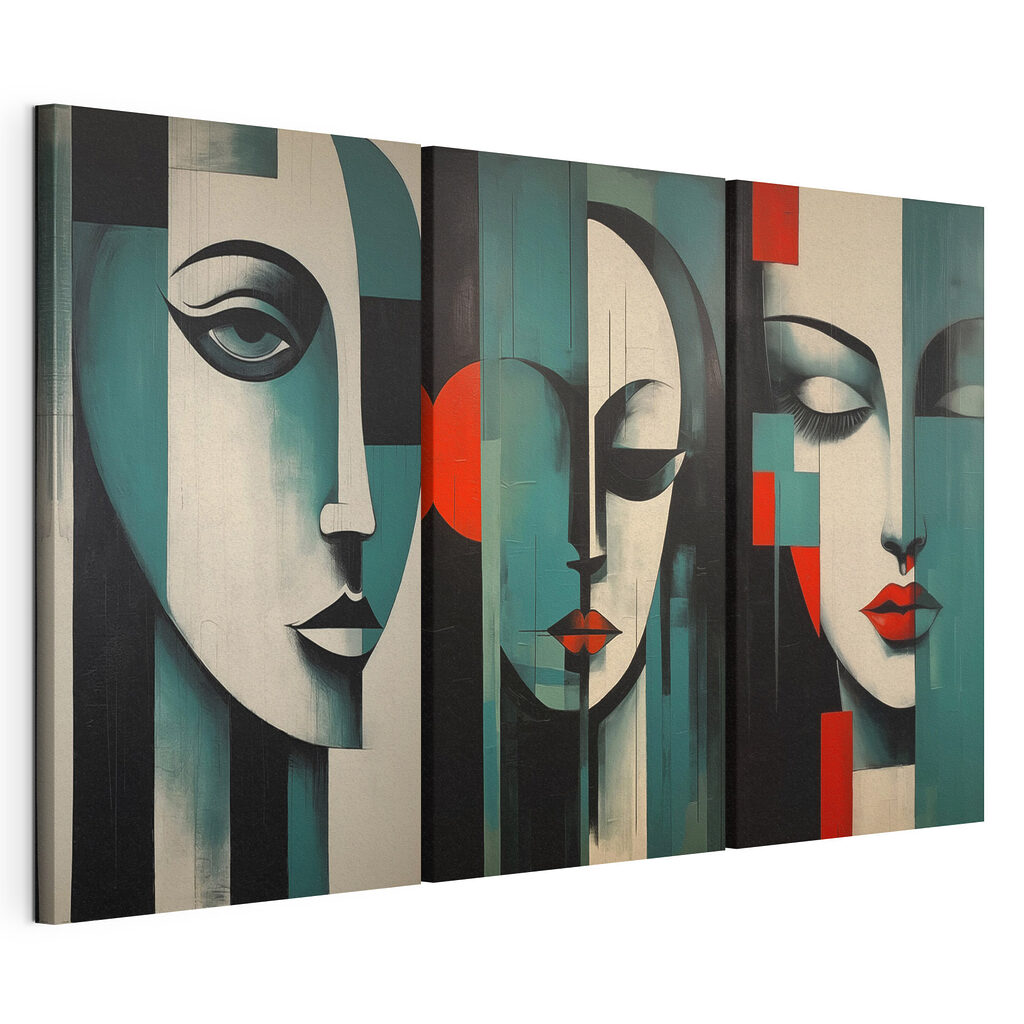 Collage of paintings of a woman's face Collage of paintings of a woman's face