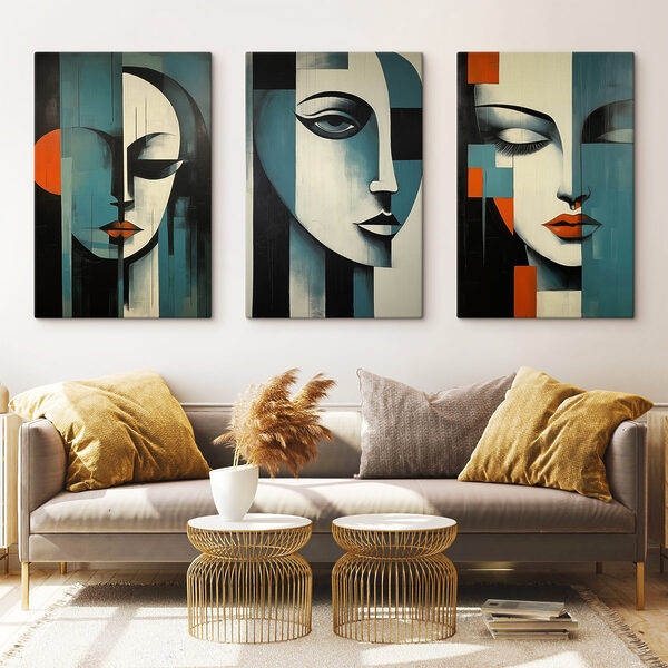 Collage of paintings of a woman's face Collage of paintings of a woman's face