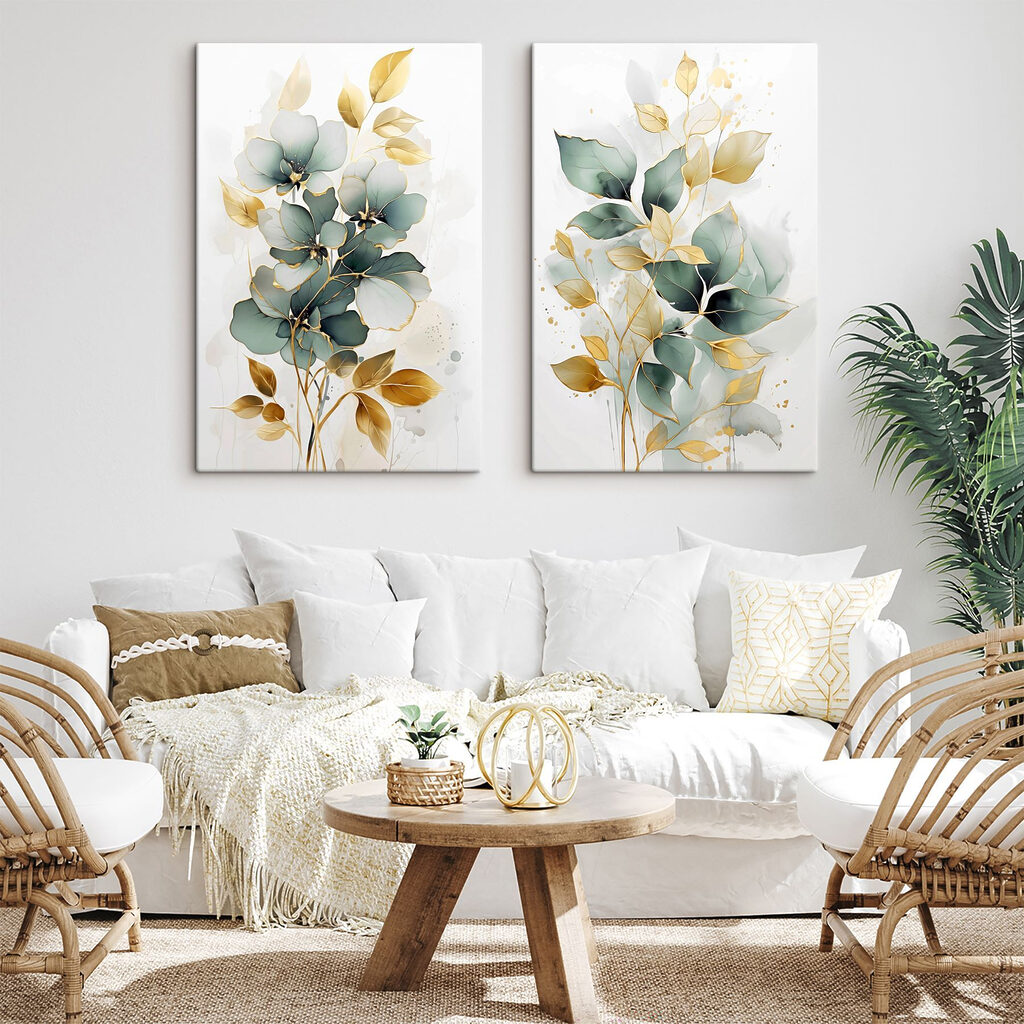 Painting of flowers and leaves Painting of flowers and leaves
