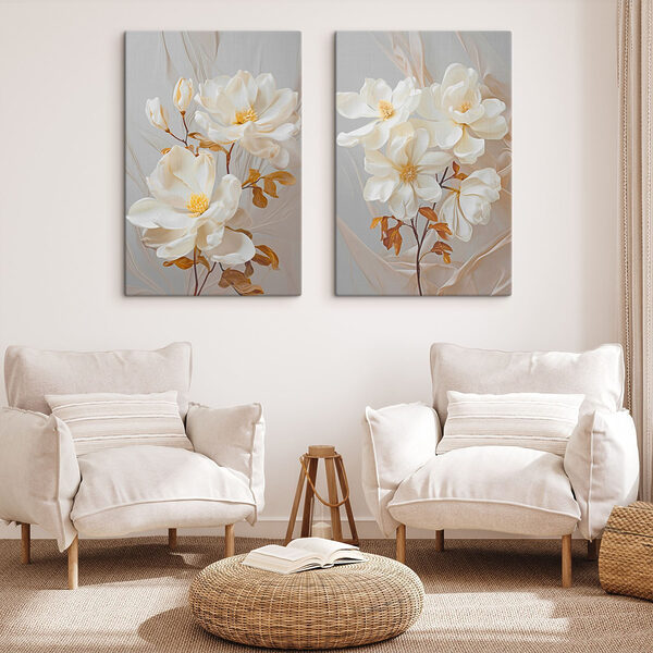 - Elegant blossoms in soft hues