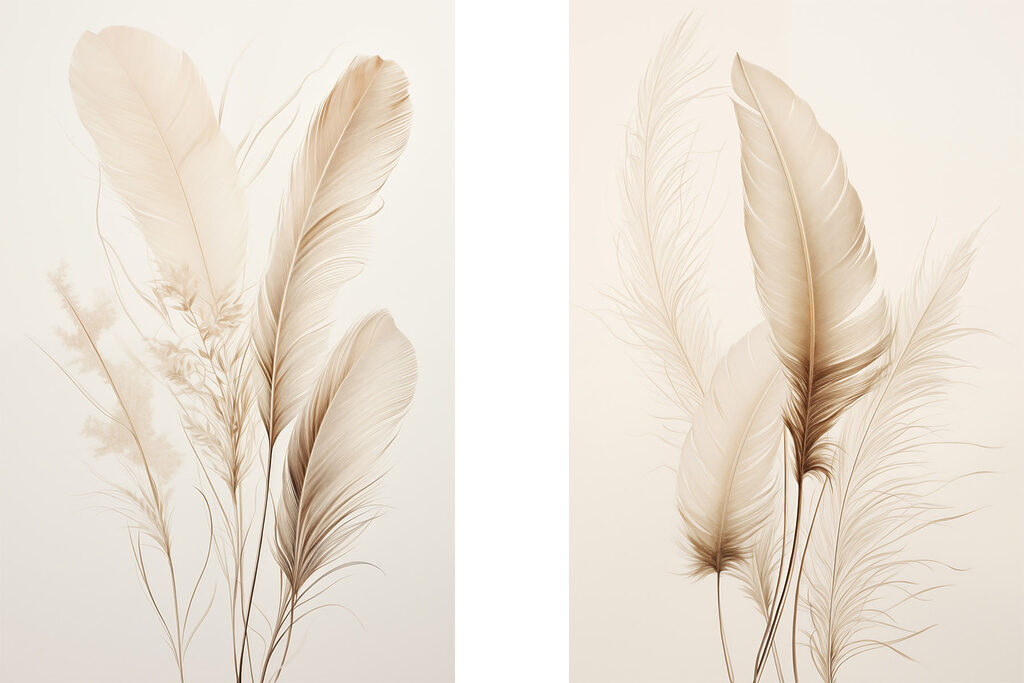 Delicate feathers softly arranged together Delicate feathers softly arranged together