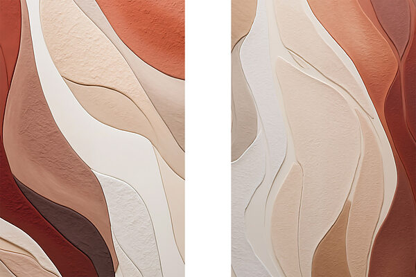 Flowing shapes in warm hues