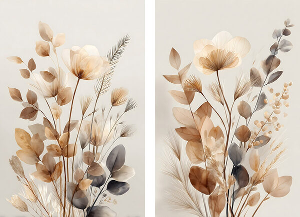 Delicate floral arrangements in soft hues Delicate floral arrangements in soft hues