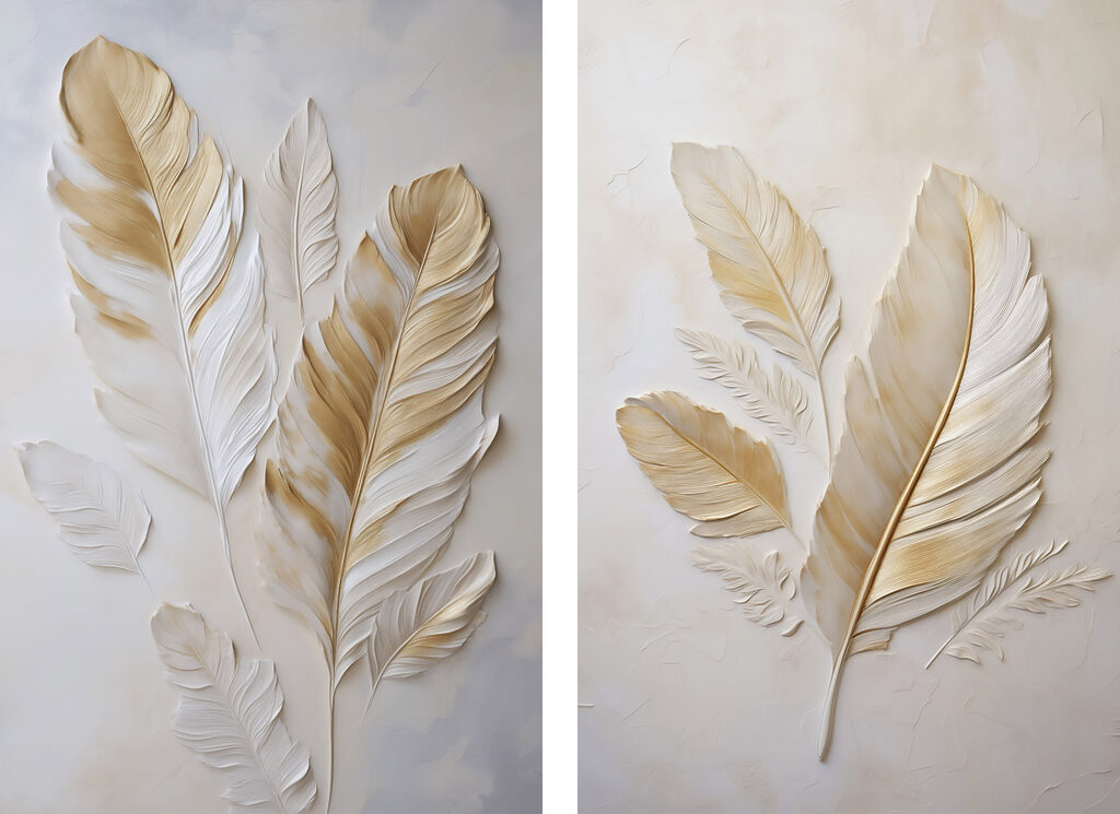 Elegant leaves in soft tones