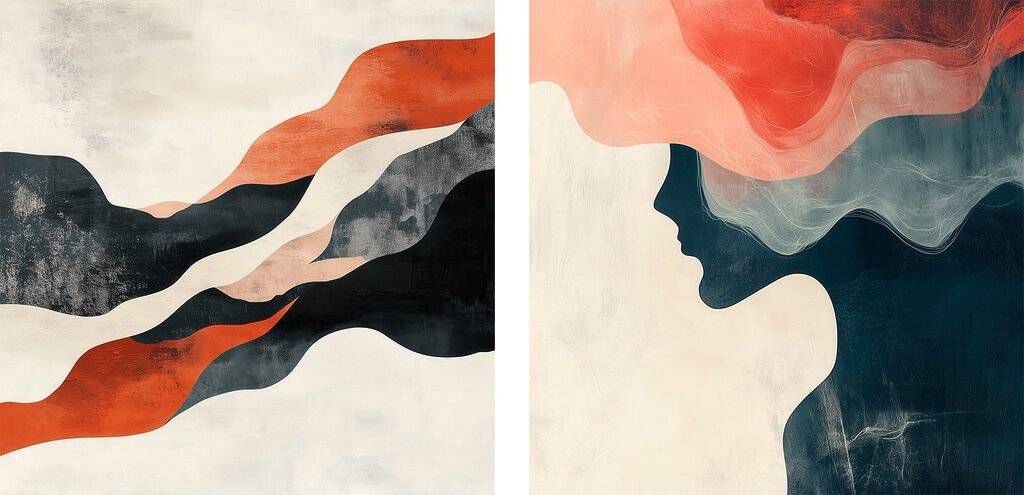 Two images of a woman's face