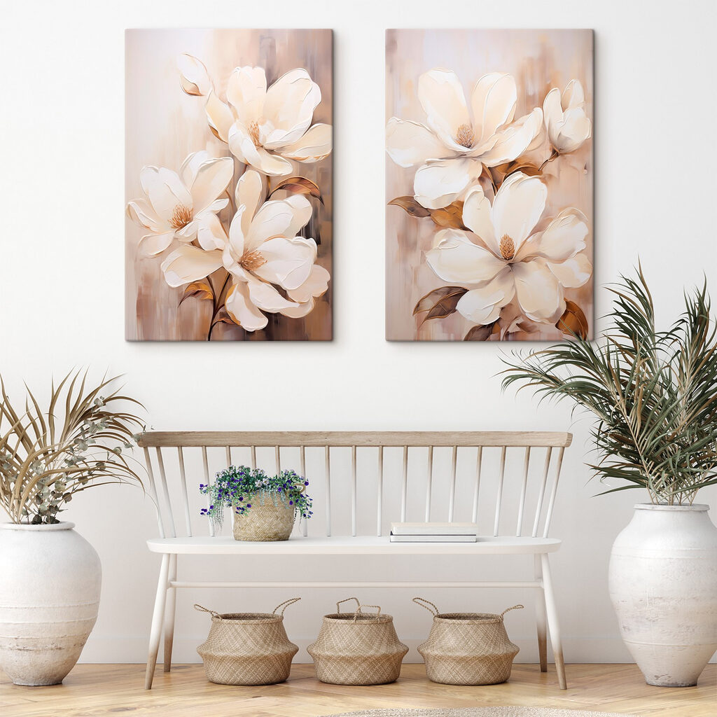 Painting of white flowers Painting of white flowers