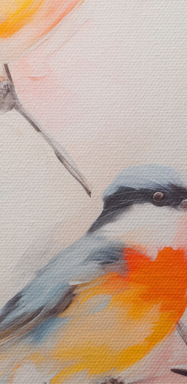 Painting of birds on a branch Painting of birds on a branch
