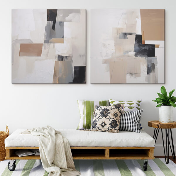 Painting of different shades of gray and black Painting of different shades of gray and black
