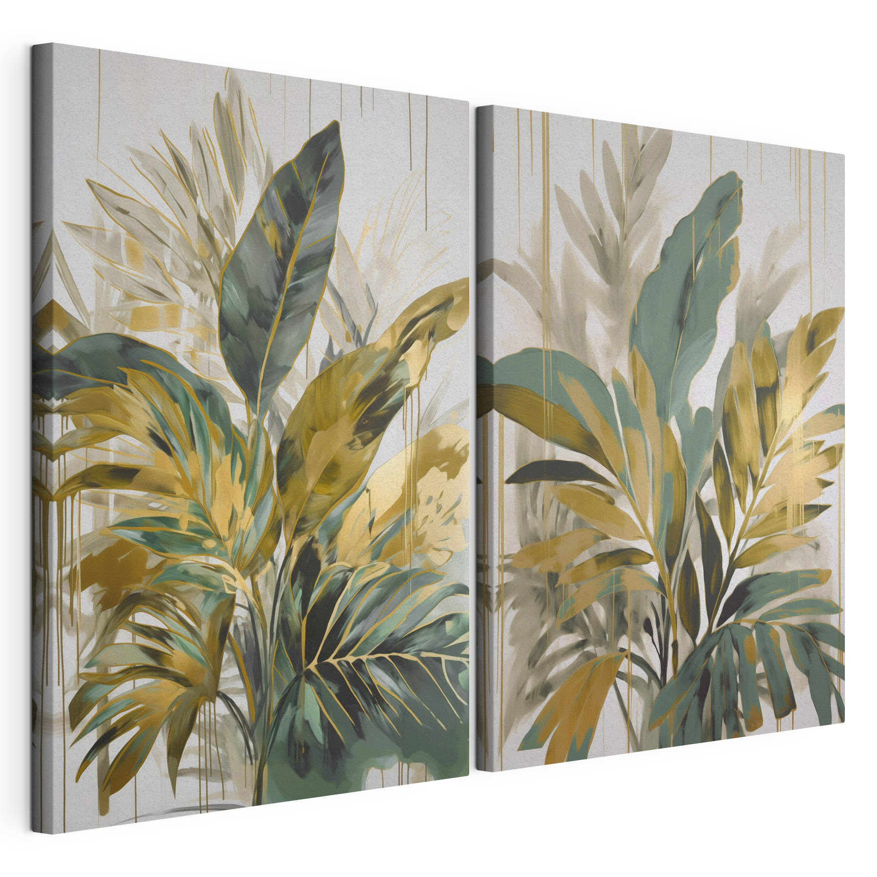 Painting of leaves and flowers Painting of leaves and flowers