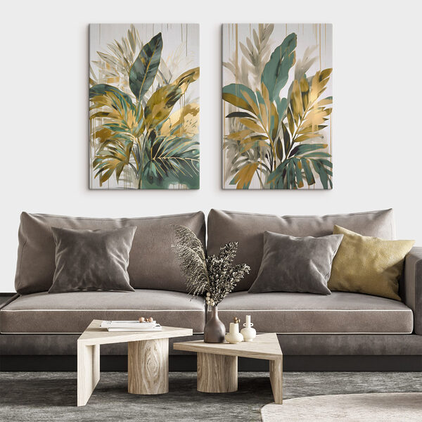 Painting of leaves and flowers Painting of leaves and flowers