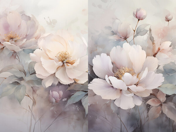Delicate blooms in soft pastels