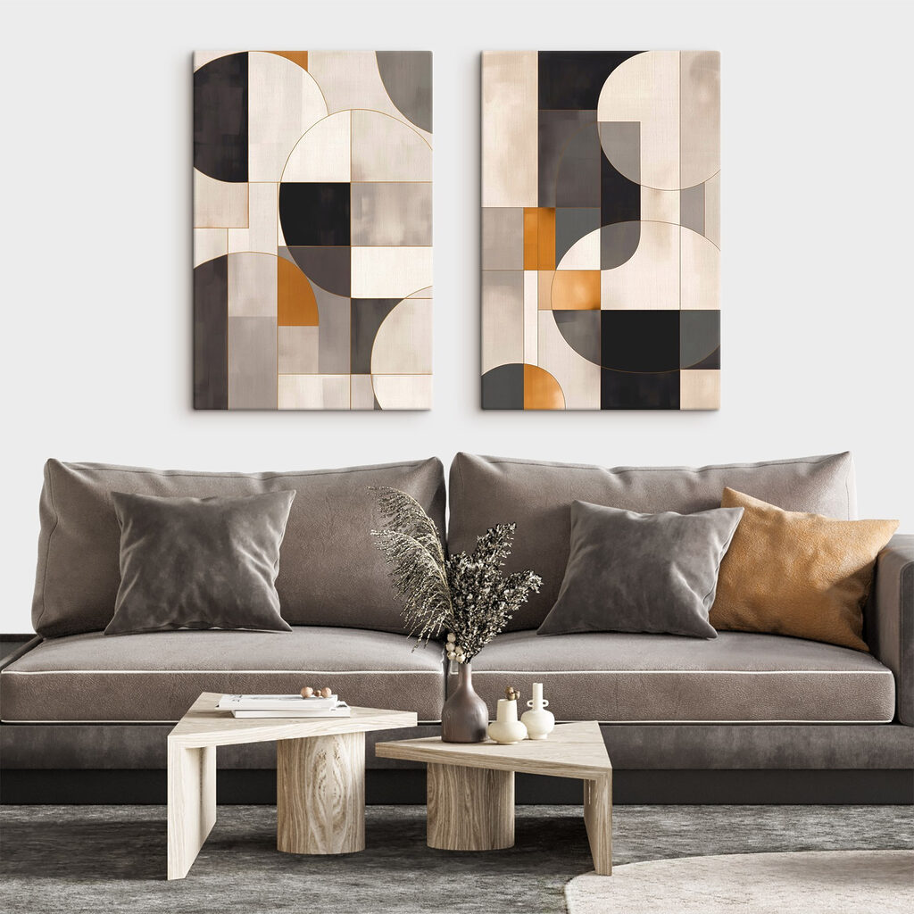 Abstract geometric design in soft tones